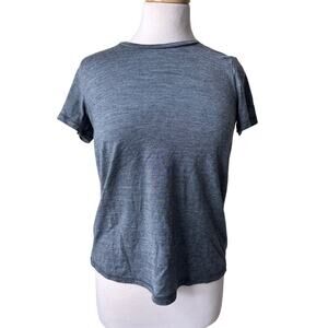 BOMBAS Merino Wool Crewneck Striped Short Sleeve Top Small